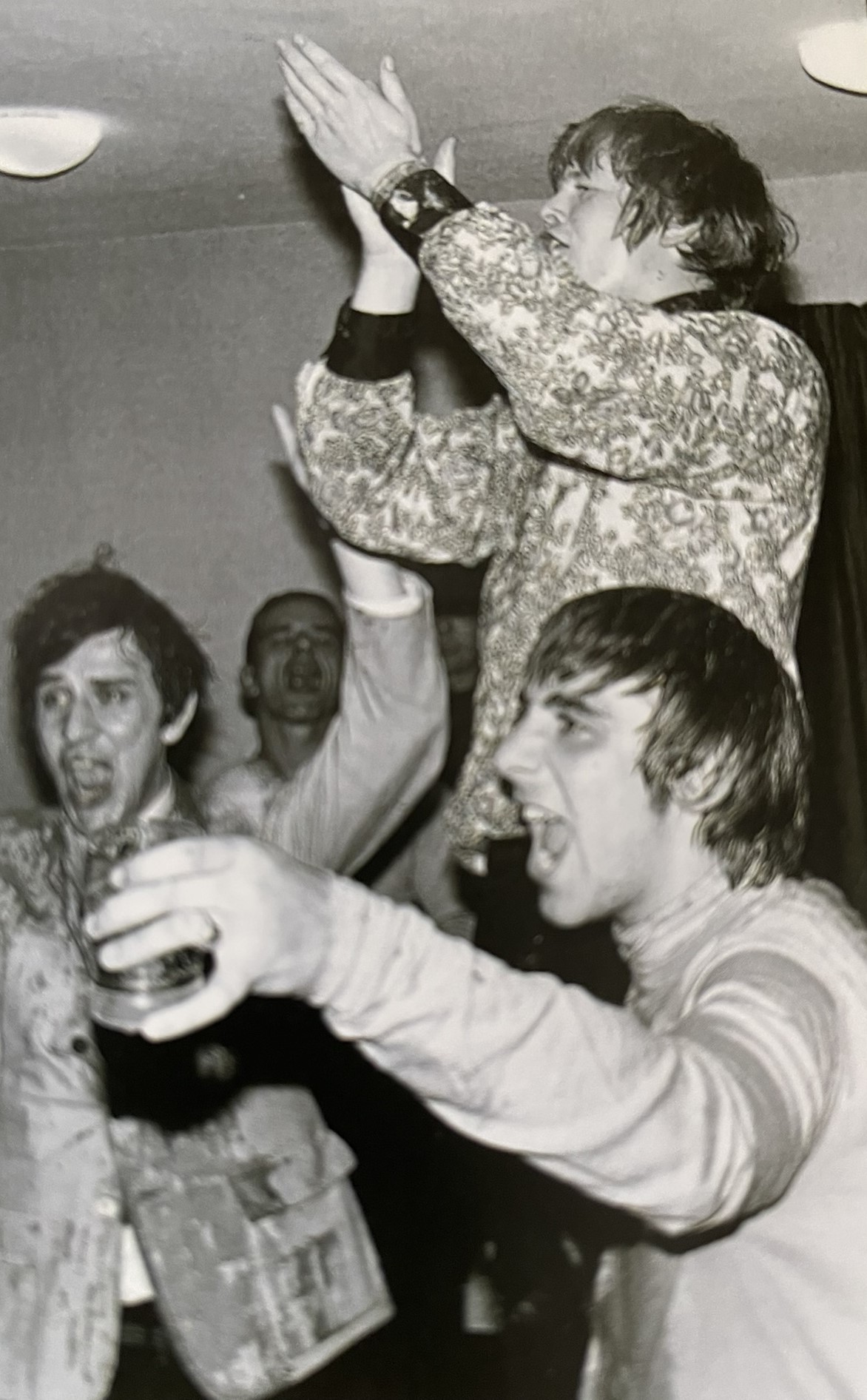 Pete Andrews, Peter Noone, and Keith Moon at the birthday party