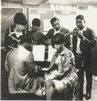 H-D-H with the Supremes (Standing) Diana Ross, Mary Wilson, Eddie Holland, Brian Holland (Seated) Lamont Dozier, Florence Ballard