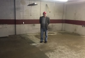 2019 - Pat Williams looking at what used to be Band Canyon's game room